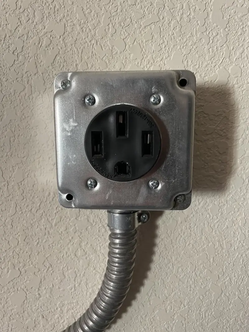 NEMA 14-50 outlet installed for Smart Home Electrical in Hollister